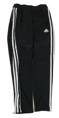 Černé sportovní tepláky s pruhy a logem Adidas