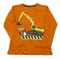 Oranžové triko s bagrem Dopodopo