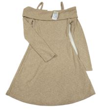 Nové - Béžové úpletové šaty s holými rameny Primark