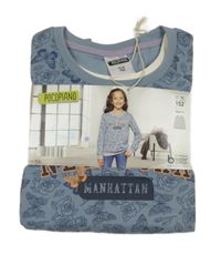 Nové - Světlemodrá mikina s motýlky a nápisem Pocopiano