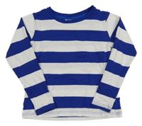Tmavomodro-bílé pruhované triko 