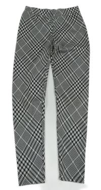 Bílo-černé kostkované legíny Y.F.K.