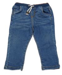 Modré teplákové rifle s úpletovým pasem F&F