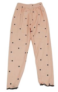 Růžovo-černé puntíkaté žebrované legíny 