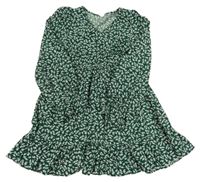 Zeleno-bílé květované šaty Shein