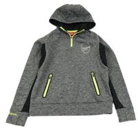 Šedá melírovaná sportovní mikina s kapucí - Arsenal 