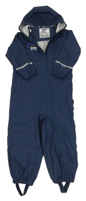 Tmavomodrá voděodolná jarní kombinéza s kapucí Lupilu