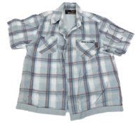 Světlemodro-bílo-vínová kostkovaná košile Animal