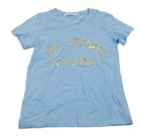 Světlemodré tričko s nápisy 