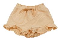 Oranžovo-bílé kostkované kraťasy s mašlí Primark