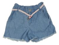 Světlemodré lehké kraťasy s páskem 