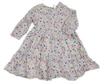 Bílo-barevné květované šaty Topolino