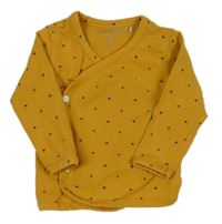 Hořčicové zavinovací triko s hvězdami 