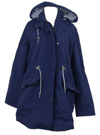 Dámská tmavomodrá šusťáková jarní parka s kapucí TU 