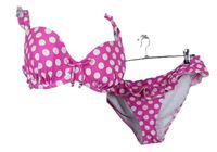 Dámské zářivě růžovo-bílé puntíkované dvoudílné plavky Matalan vel. 80D