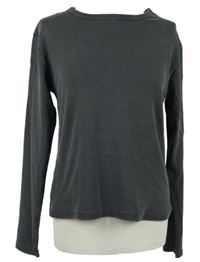 Dámské tmavošedé žebrované triko Dunnes 