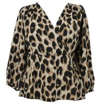 Dámská černo-béžová vzorovaná peplum halenka Only 