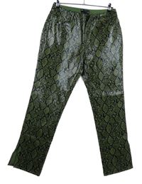 Dámské khaki-černé vzorované koženkové kalhoty Asos 