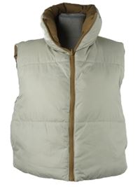 Dámská smetanová/béžová šusťáková oboustranná crop vesta Only