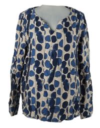 Dámská tmavomodro-béžová vzorovaná halenka Esprit 