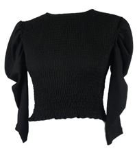 Dámská černá žabičková crop halenka Bershka 