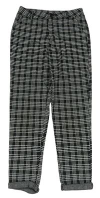 Černo-bílé kostkované teplákové kalhoty Primark