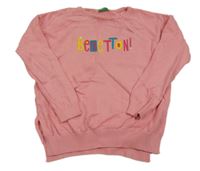 Růžový svetr s logem Benetton