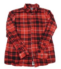 Červeno-černo-bílá kostkovaná flanelová košile F&F