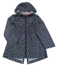 Tmavomodrá puntíkatá šusťáková parka s kapucí Yd.