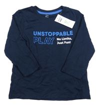 Nové - tmavomodré triko s nápisem Pep&Co