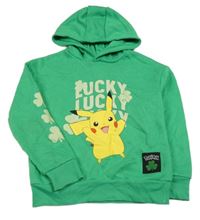 Zelená mikina s Pikachu a kapucí PRIMARK
