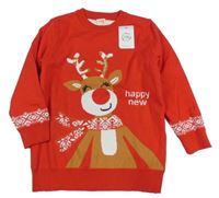 Nové - červený svetr se sobem