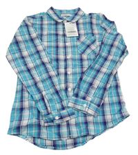 Nové - modro-bílá kostkovaná košile