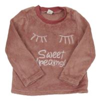 Růžová chlupatá mikina s vyšitým nápisem Shein