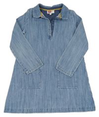 Modré riflové polo šaty Boden