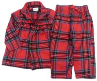 Červeno-černé kostkované flanelové pyžamo Next