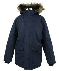 Pánská tmavomodrá šusťáková zimní bunda s kapucí Atlas