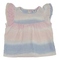 Bílo-růžovo-modrá pruhovaná halenka Kiki&Koko