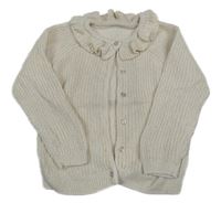 Béžovo-zlatý třpytivý propínací svetr Dunnes Stores