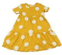 Žluté bavlněné šaty s puntíky F&F