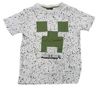 Bílé vzorované tričko - Minecraft
