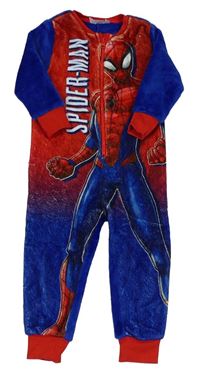 Modro-červený chlupatý overal - Spiderman Primark