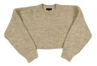 Béžový crop svetr New Look