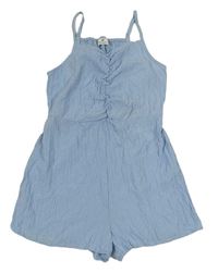 Světlemodrý muchlaný letní overal H&M