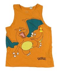 Oranžové tílko s drakem H&M