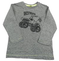 Šedé melírované triko s monster truckem Kiki&Koko