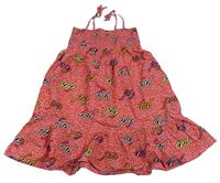 Červeno-růžové vzorované šaty s brýlemi a žabičkováním H&M