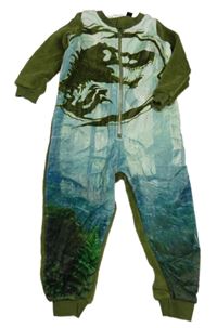 Khaki-zelenkavá chlupatý overal - Jurský svět 