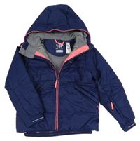 Tmavomodrá šusťáková funkční lyžařská bunda s kapucí Wed´ze