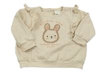 Béžová mikina se zajícem a volánky Next